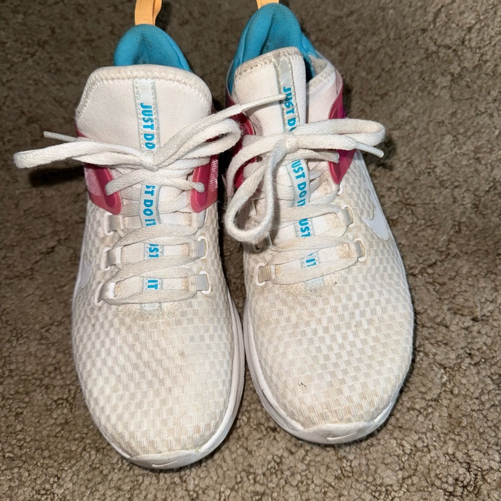 Women’s Nike White and Pink Athletic Shoes